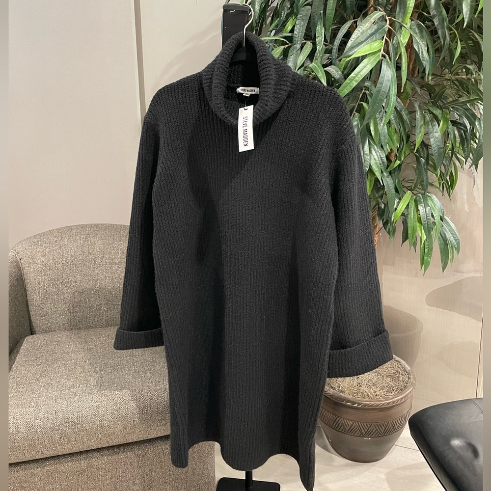 STEVE MADDEN Black Sweater Mini Dress XL